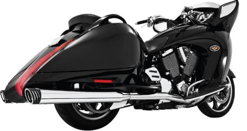 Freedom Performance - Freedom Performance Racing Dual Exhaust System - Chrome Mufflers - Black Tips - MK00009