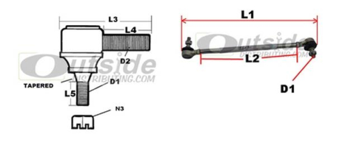 Outside Distributing - Outside Distributing Tie Rod - 15in. + 10mm - 32-0008