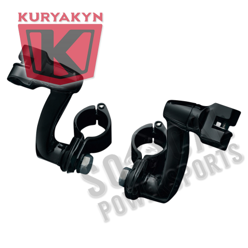 Kuryakyn - Kuryakyn Longhorn Offset Peg Mounts With 1 1/4in. Magnum Quick Clamp - Black - 7571