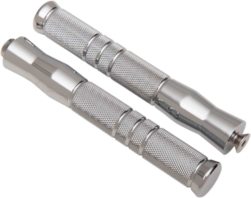 Accutronix - Accutronix Chrome Footpegs - Knurled - Rigid Mount - 7 3/4in. - PF121-KGC