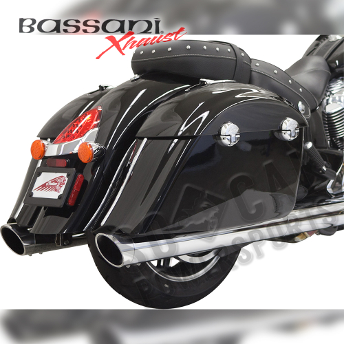 Bassani Manufacturing - Bassani Manufacturing 4in. Polished Slip-On with Polished Slant-Cut End Caps - 8C17S