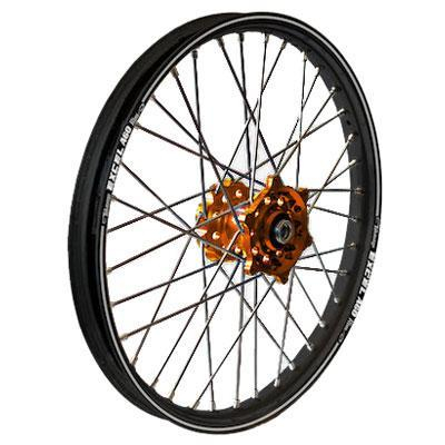 Dubya - Dubya MX Rear Wheel with Excel Takasago Rim - 1.40x14 - Orange Hub/Black Rim - 56-3166OB