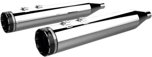 Khrome Werks - Khrome Werks 4.50in. HP-Plus Slip-Ons - Chrome with Black Tracer Billet End Caps - 202790