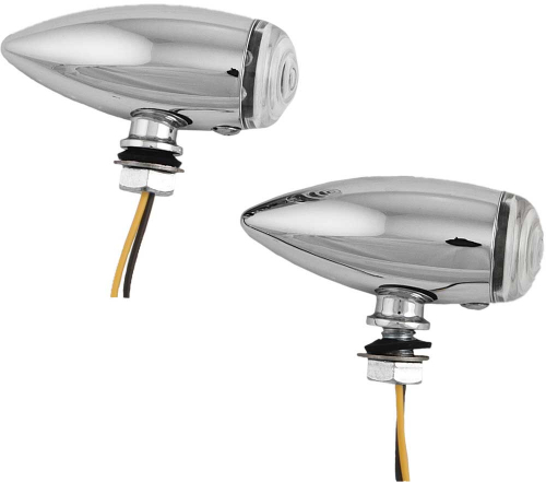 HardDrive - HardDrive Universal LED Chrome Bullet Marker Light - Clear Lens - 20-6589SCLED