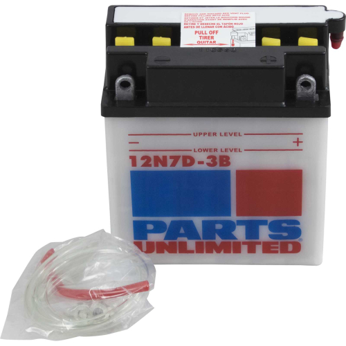 Parts Unlimited - Parts Unlimited 12V Conventional Battery - 12N7D-3B