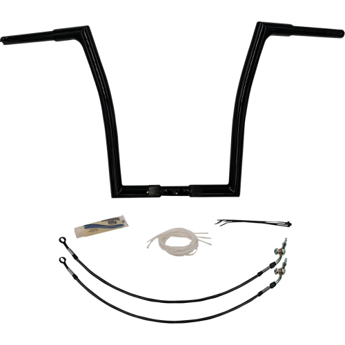Fat Baggers, Inc. - Fat Baggers, Inc. 1-1/4in. EZ Install Handlebar Kit with Flat Top Handlebars - Gloss Black - 709316-B
