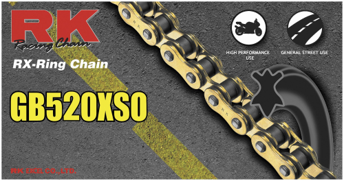 RK - RK 520 XSO GB RX-Ring Chain - 108 Links - Gold - GB520XSO-108