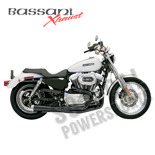 Bassani Manufacturing - Bassani Manufacturing Road Rage 2:1 Short Upswept Megaphone Exhaust System - Black - 14222J