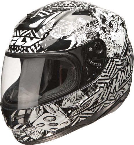 Fly Racing - Fly Racing Paradigm Winners Circle Classic Helmet - 73-8021-1 - Black/White Winners Circle - X-Small