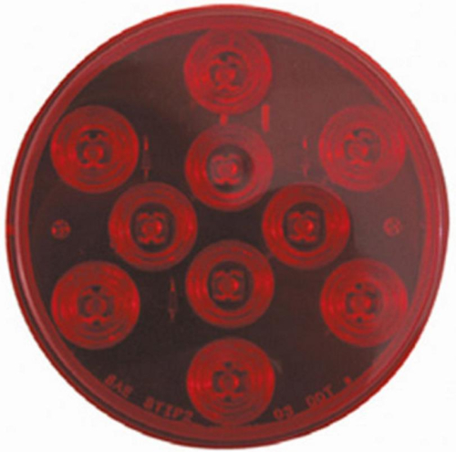 Optronics Inc - Optronics Inc Round LED Sealed Flush Mount Stop/Turn/Tail Light - 4in. - 10 Diodes - STL-43RK