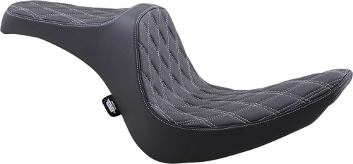 Drag Specialties - Drag Specialties Predator III Seat - Double Diamond - Silver Thread - 0802-1439
