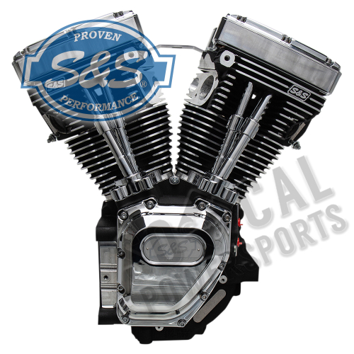 S&S Cycle - S&S Cycle T111 Long-Block Engine - Wrinkle Black - 310-0770A