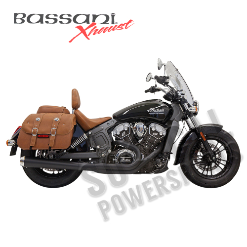 Bassani Manufacturing - Bassani Manufacturing Road Rage 2-Into-1 Exhaust System with Long Megaphone Muffler - Black Ceramic - 8S11JB