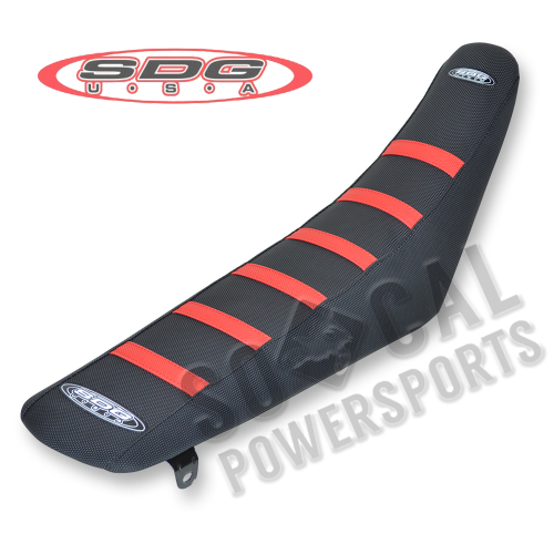 SDG - SDG 6-Rib Gripper Seat Cover - Black/Red Ribs - 95937RK