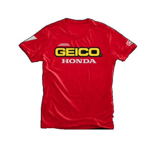 100% - 100% Geico Honda Standard T-Shirt - 32900-003-10 - Red - Small