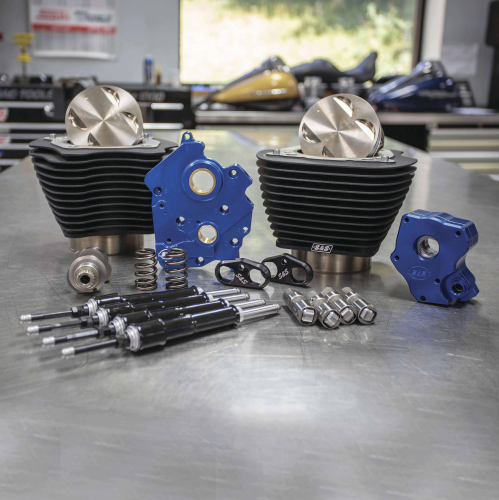 S&S Cycle - S&S Cycle 124in. Power Package - Chain Cam, Oil Cooled, Black Pushrods, Wrinkle Black w/o Highlighted Fins - 310-1057
