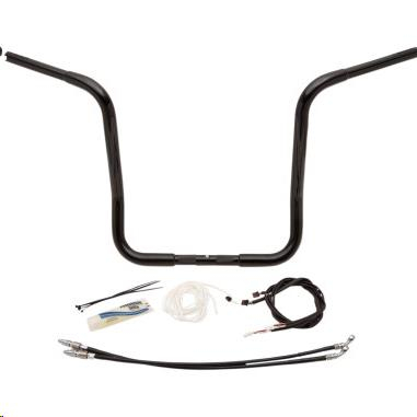 Fat Baggers, Inc. - Fat Baggers, Inc. 1-1/4in. EZ Install Handlebar Kit with Round Top Handlebars - Gloss Black - 909516-B