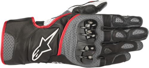 Alpinestars - Alpinestars SP-2 V2 Leather Gloves - 3558218-1130-M - Black/Gray/Red Fluo - Medium