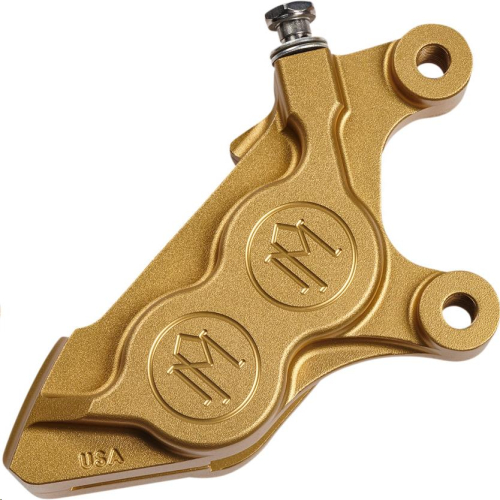 Performance Machine - Performance Machine Four-Piston Front Right Brake Caliper for 300MM Rotor - Gold Ops - 0052-2424-SMG