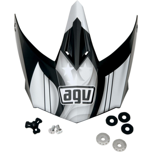 AGV - AGV Visor with Screws for AX-8 EVO Helmets - Flagstars Black/Gunmetal - KIT75002015