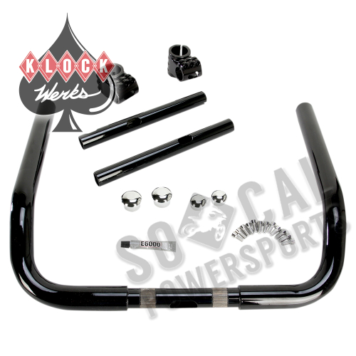 Klock Werks - Klock Werks Klip Hanger Handlebar - 14in. - Black/Black - KW06-01-8013-B