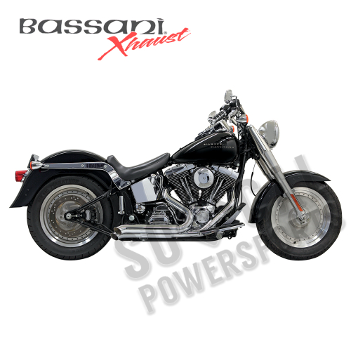 Bassani Manufacturing - Bassani Manufacturing Pro Street Exhaust System with Heat Shields - Turn-Out - Chrome - 1S24D