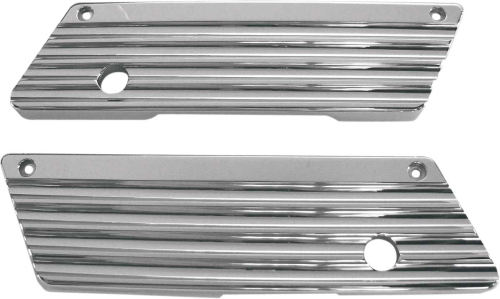 Joker Machine - Joker Machine Saddlebag Latch Covers - Finned - Chrome - 04-50-1