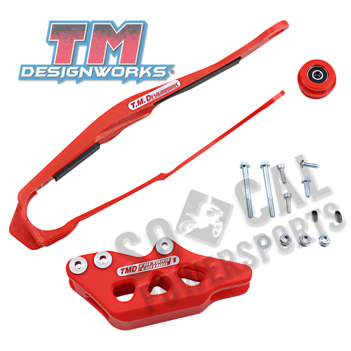 T.M. Designworks - T.M. Designworks Dirt Cross Multi-Purpose Chain Slide-N-Guide Kit FE1 Guide - Red - DCK-OR4-RD