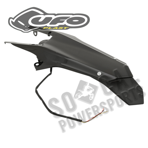 UFO Plastics - UFO Plastics Rear Fender with LED - Enduro - Black - HU03362001