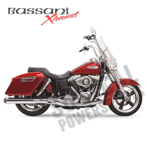 Bassani Manufacturing - Bassani Manufacturing Road Rage 2:1 Long Megaphone Exhaust System - Chrome with Fluted Black End Cap - 1D28R