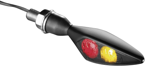 Kuryakyn - Kuryakyn Micro/Rhombus Marker Light - Rear - Black Housing - Dark Red/Amber - 2546