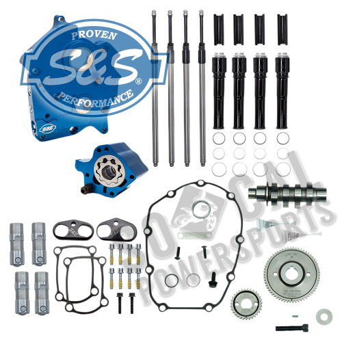 S&S Cycle - S&S Cycle Gear Drive Camchest Kit for M-Eight -  Gloss Black Pushrod Tubes with 465 Cam - 310-1013A