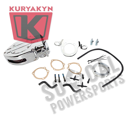 Kuryakyn - Kuryakyn Blood Groove Hypercharger - Chrome Body with Chrome Blood Groove Trap Door and Chrome Butterflies - 9990