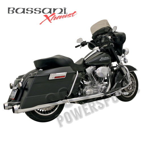 Bassani Manufacturing - Bassani Manufacturing Power Curve True-Dual Crossover Header Pipes - Chrome - 11215A