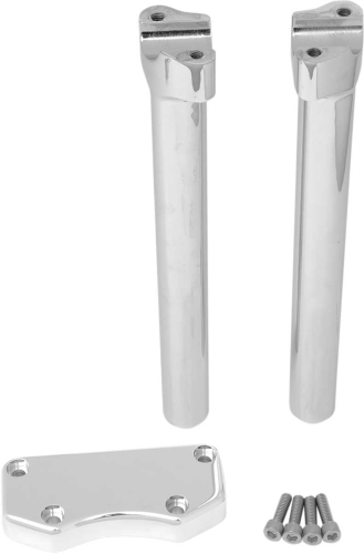 Drag Specialties - Drag Specialties Handlebar Riser/Top Clamp Kit with 1in. Clamping Area - 12in. Tall - Chrome - 0602-0598