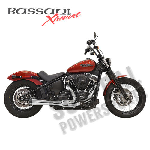Bassani Manufacturing - Bassani Manufacturing Road Rage 2-Into-1 Exhaust System - Chrome with Full Chrome Heat Shields - 1S72R