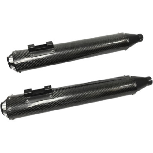 LA Choppers - LA Choppers Fusion 4.5in. Oval Slip-Ons - Carbon Fiber with Ceramic-Coated Fusion Cut Tips - LA-F110-00B