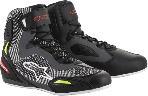 Alpinestars - Alpinestars Faster-3 Rideknit Riding Shoes - 2510319131512 - Black/Gray/Red/Fluo Yellow - 12