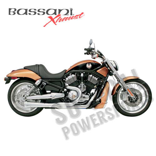 Bassani Manufacturing - Bassani Manufacturing Road Rage 2:1 Short Megaphone Exhaust System - Chrome - 1V12J