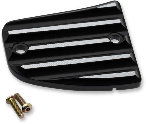 Joker Machine - Joker Machine Front Brake Master Cylinder Cover - Finned - Black Anodized/Silver - 30-380-2