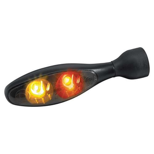 Kuryakyn - Kuryakyn Micro/Rhombus Marker Light - Rear - Black Housing - Dark Red/Amber - 2534