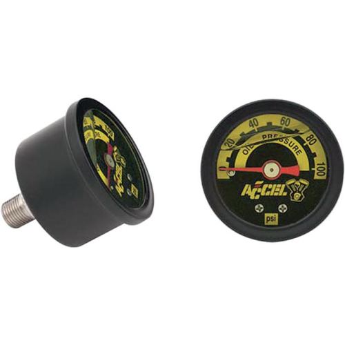 Accel - Accel Liquid Filled Rear Mount Oil Pressure Gauge - 100 PSI - Black - 7122B