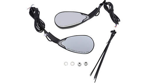 Custom Dynamics - Custom Dynamics Dynamic Amber/ White Led Mirrors - Black - CD-MIRROR-B