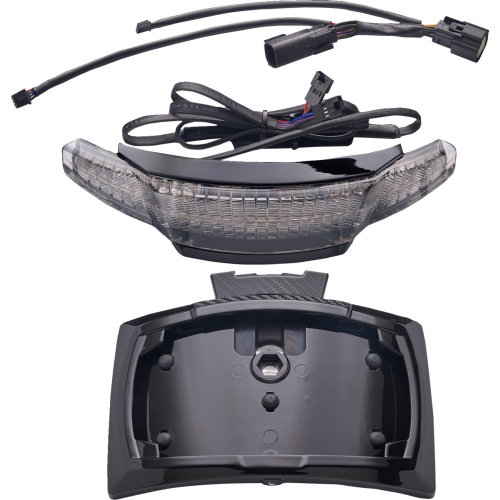 Ciro - Ciro Latitude Lightstrike Taillight with License Plate Mount - Black/Light Smoked Lens - 40354
