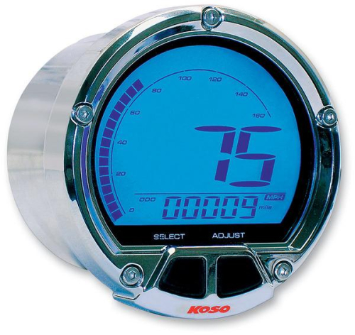 Koso North America - Koso North America DL-02S Speedometer - Chrome Casing - BA555B10