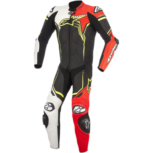 Alpinestars - Alpinestars GP Plus One-Piece Leather Suit V2 - 3150518-1236-48 - Black/White/Red Fluo/Yellow Fluo - 38