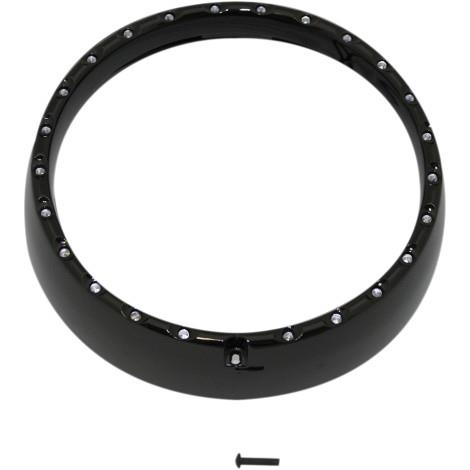 Custom Dynamics - Custom Dynamics 7in. LED Halo Headlight Trim Rings with Built-In Turn Signals - Gloss Black/White - CDTB-BAT-W-14-B