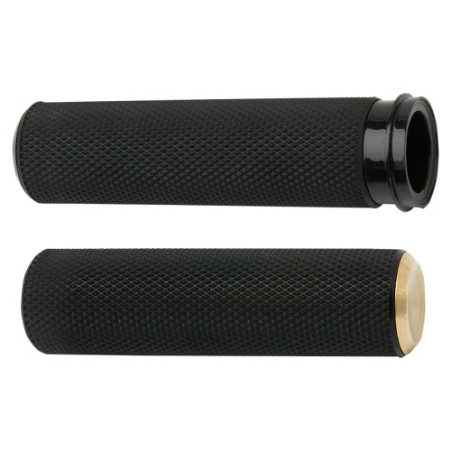 Arlen Ness - Arlen Ness Fusion Series Grips - Knurled - Brass - 07-334