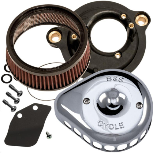 S&S Cycle - S&S Cycle Mini Teardrop Stealth Air Cleaner Kits - Chrome - 170-0435B