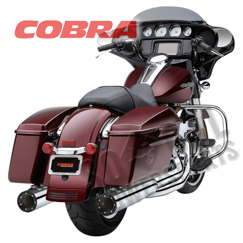 Cobra - Cobra PowrFlo Slip-Ons - Chrome with Satin Black Tip - 6265